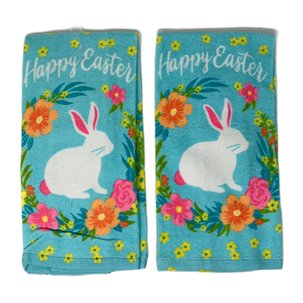 New Happy Easter White Easter Bunny Kitchen Terry Dish Towel Hand Tea Towel